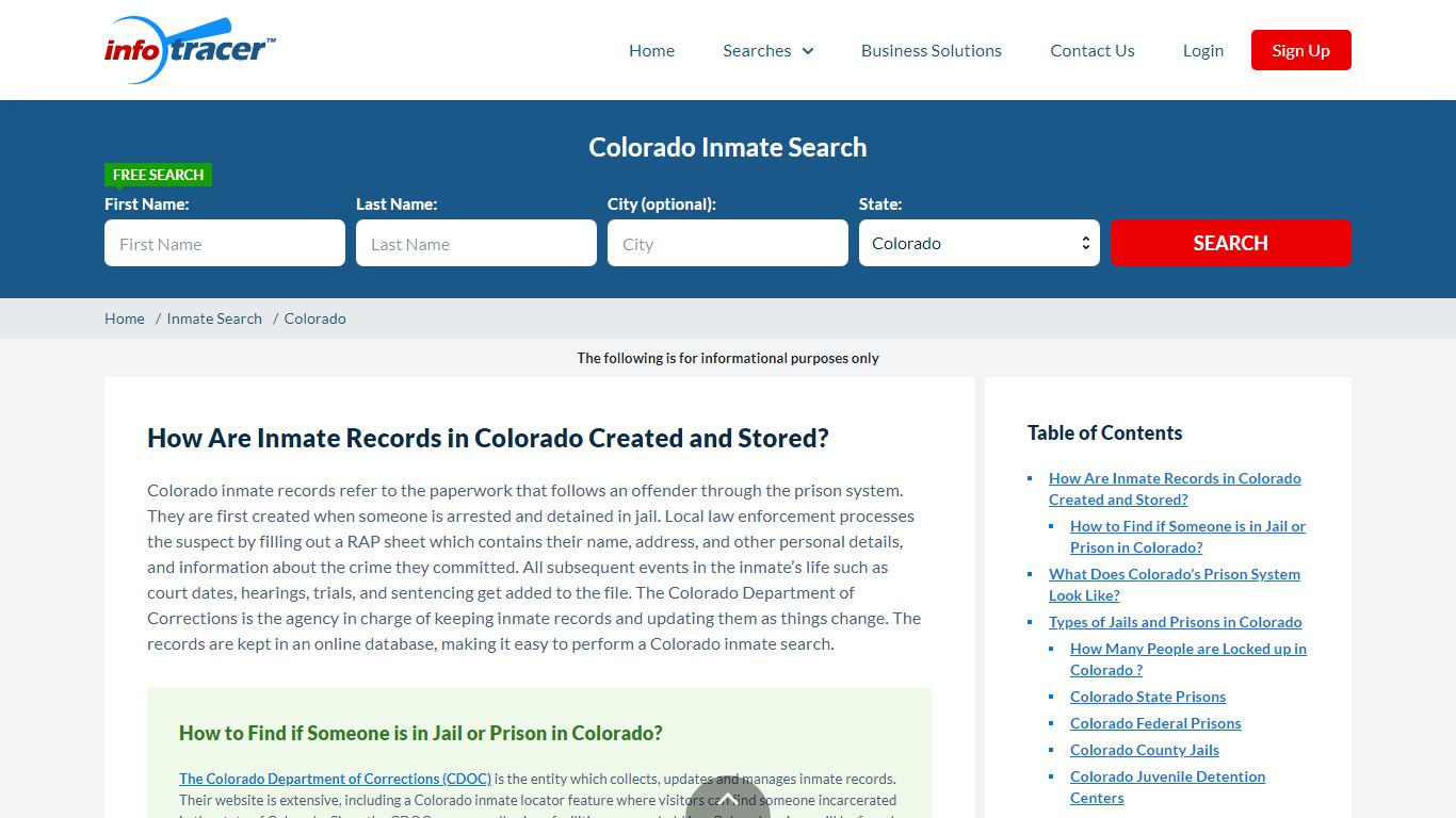 Colorado Parole Inmate Search and DoC Inmate Locator- InfoTracer